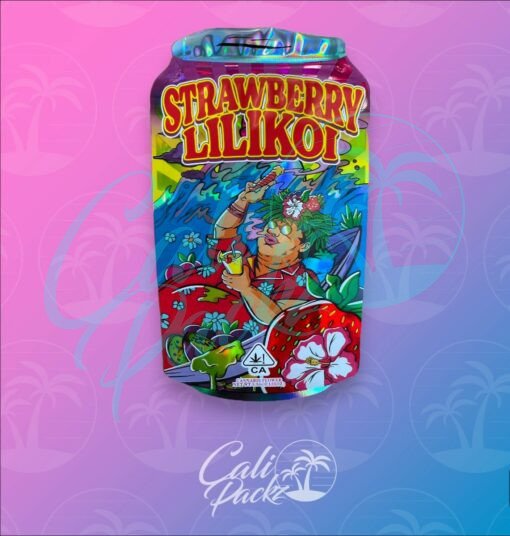 Strawberry Lilikoi Die-Cut 3.5g Mylar Bag Front