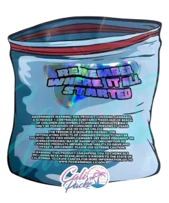 fumi remember where it all started cali pack die cut 3.5g mylar bag