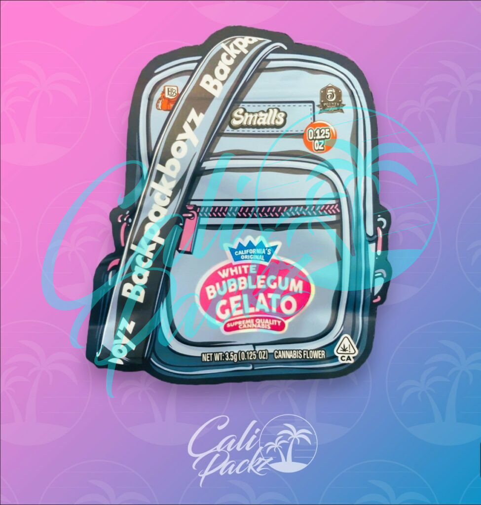 Buy Backpack Boyz White Bubblegum Gelato Cali Pack Die Cut 3.5g Mylar