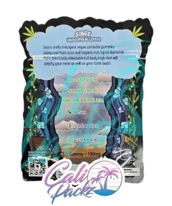 sourz liquid diamond gummies grape edibles cali pack 3.5g mylar bag