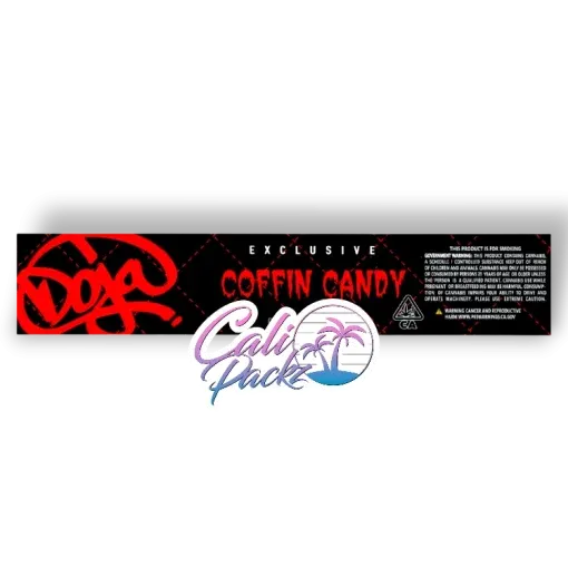 doja exclusive coffin candy glass jar label set 3.5g