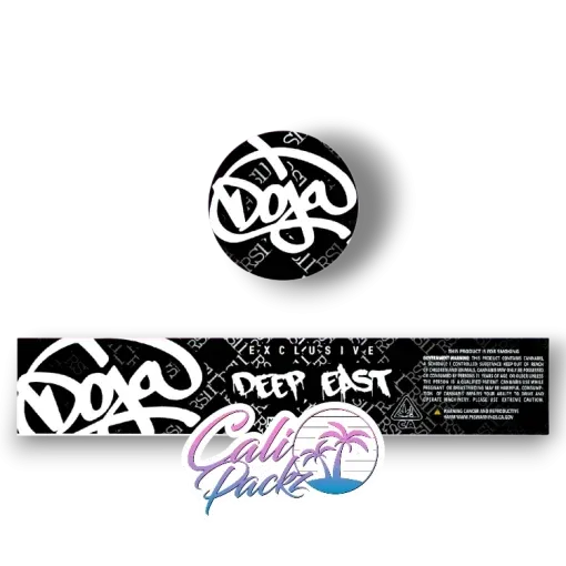 doja deep east glass jar label set 3.5g