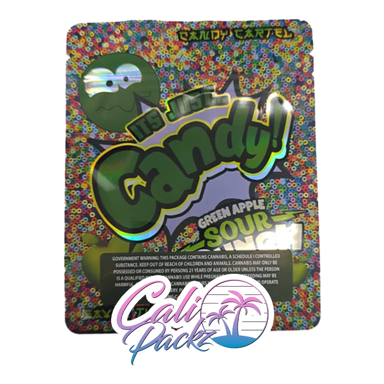 candy cartel green apple sour punch 3.5g mylar bags
