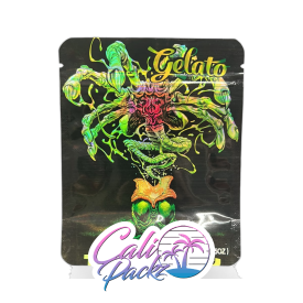 gelato black & green alien regular 3.5g mylar bags