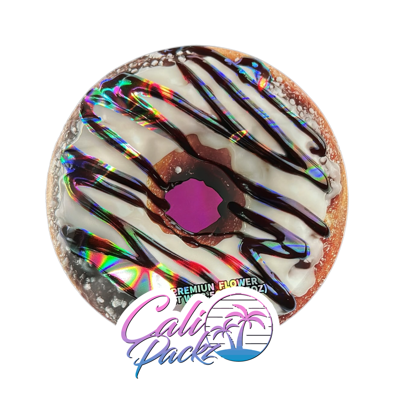 zaza chocolate donut 3.5g mylar bags & boxes