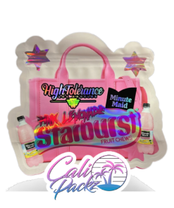 high tolerance pink lemonade starburst fruit chews die cut 3.5g mylar bags
