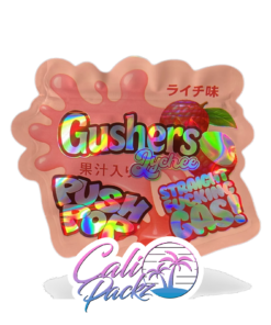 push pop gushers lychee die cut 3.5g mylar bags