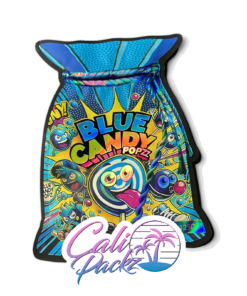 blue candy popzz cali pack die cut 3.5g mylar bag
