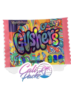 high tolerance groovy gushers die cut 3.5g mylar bags