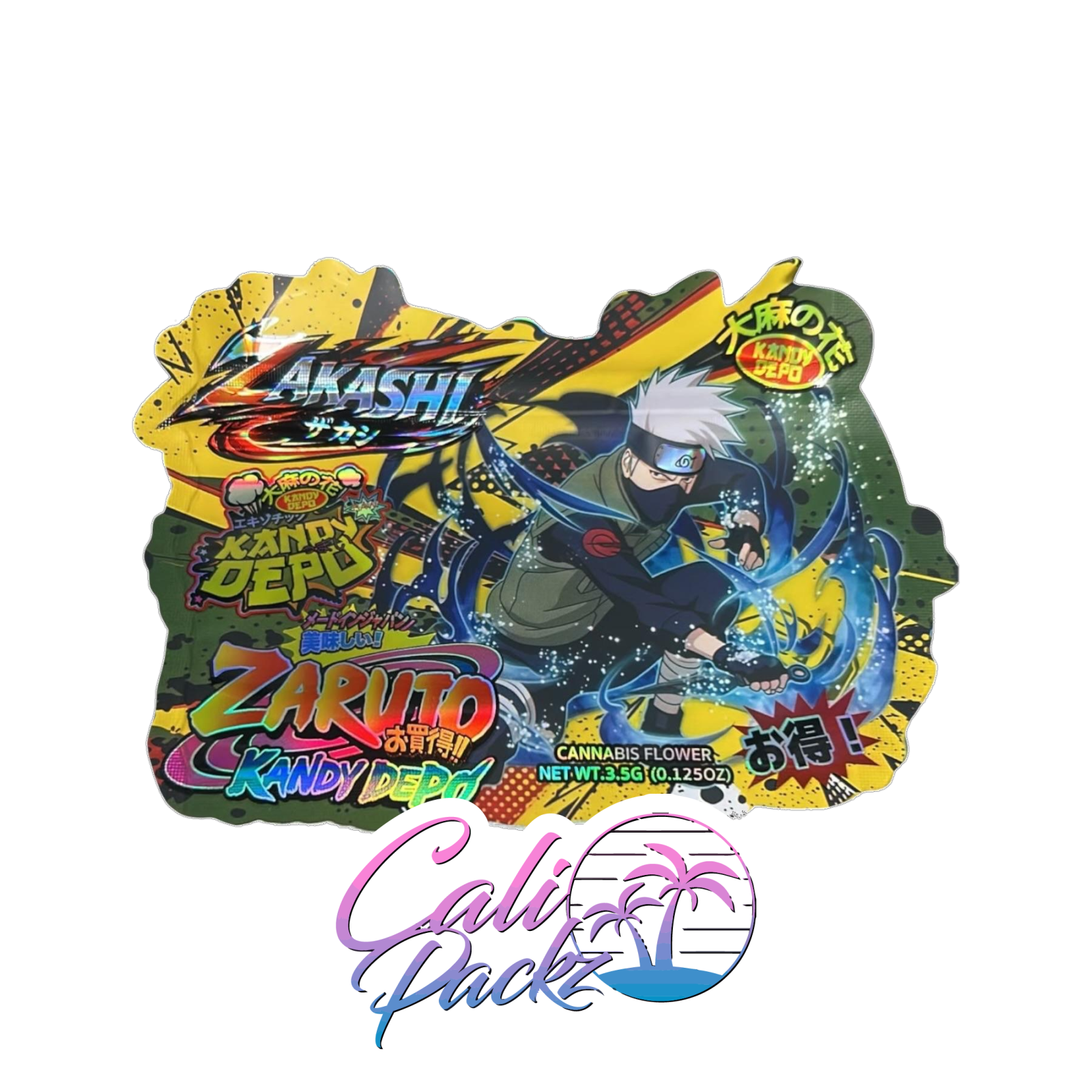kandy depo zakashi zaruto die cut 3.5g mylar bags